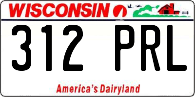 WI license plate 312PRL