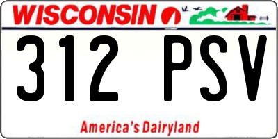 WI license plate 312PSV