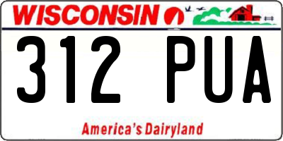 WI license plate 312PUA
