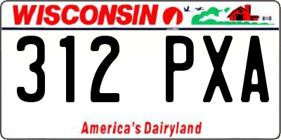 WI license plate 312PXA