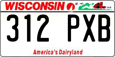 WI license plate 312PXB