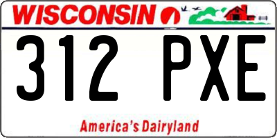 WI license plate 312PXE