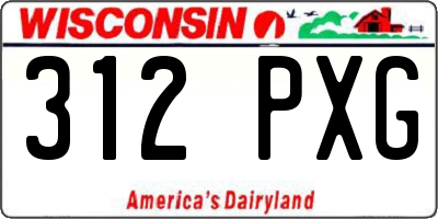 WI license plate 312PXG