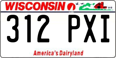 WI license plate 312PXI