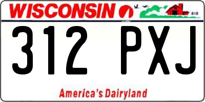 WI license plate 312PXJ