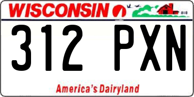 WI license plate 312PXN