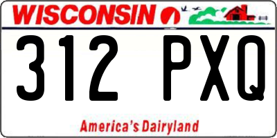 WI license plate 312PXQ