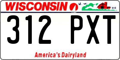 WI license plate 312PXT