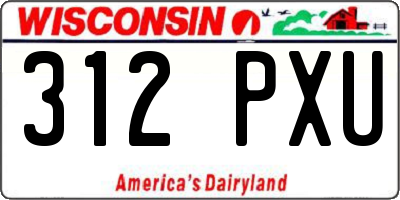 WI license plate 312PXU