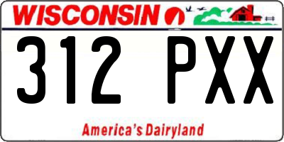 WI license plate 312PXX
