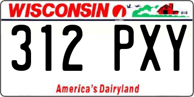 WI license plate 312PXY