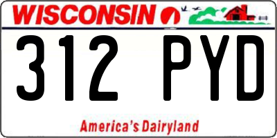 WI license plate 312PYD