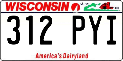 WI license plate 312PYI