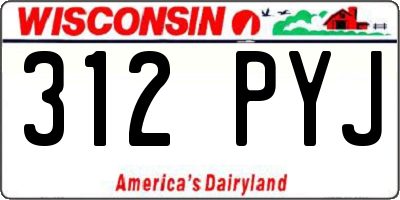 WI license plate 312PYJ