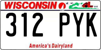 WI license plate 312PYK
