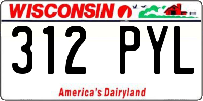 WI license plate 312PYL