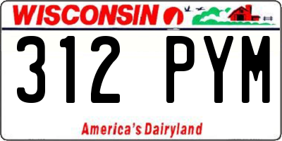 WI license plate 312PYM