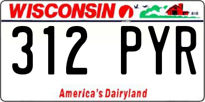 WI license plate 312PYR