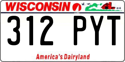 WI license plate 312PYT