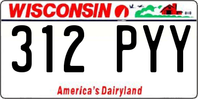 WI license plate 312PYY