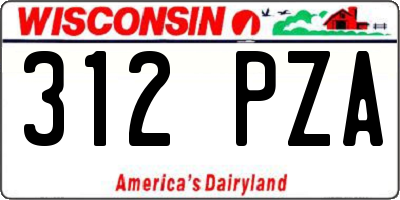 WI license plate 312PZA