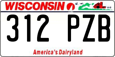 WI license plate 312PZB