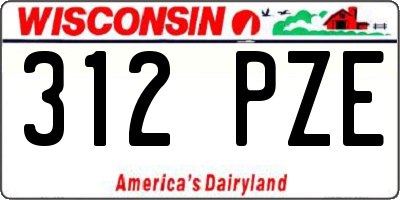 WI license plate 312PZE