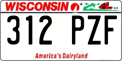 WI license plate 312PZF