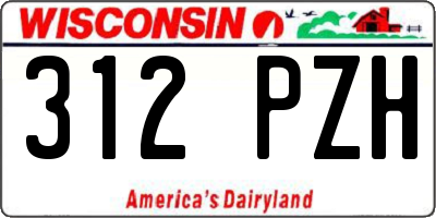 WI license plate 312PZH