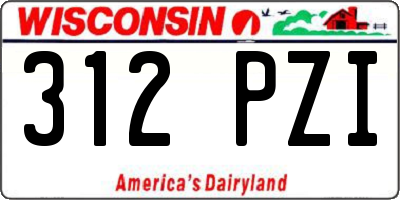 WI license plate 312PZI