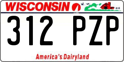 WI license plate 312PZP