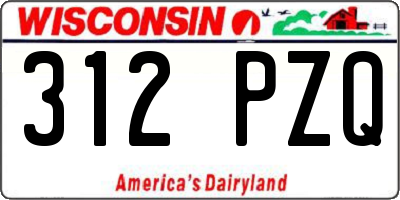 WI license plate 312PZQ