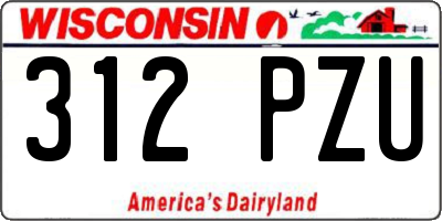 WI license plate 312PZU