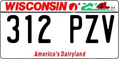 WI license plate 312PZV