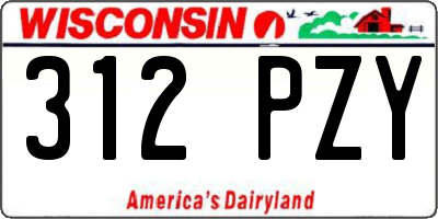 WI license plate 312PZY