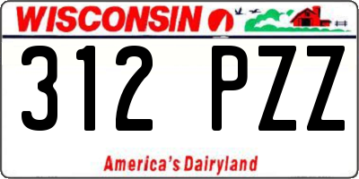 WI license plate 312PZZ