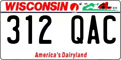 WI license plate 312QAC