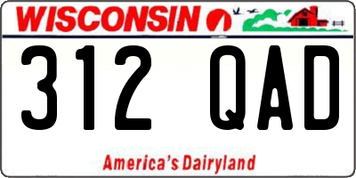 WI license plate 312QAD