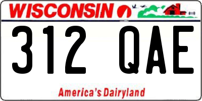 WI license plate 312QAE