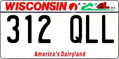 WI license plate 312QLL