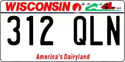 WI license plate 312QLN