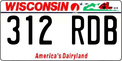 WI license plate 312RDB