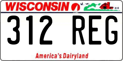 WI license plate 312REG