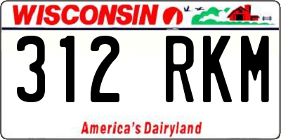 WI license plate 312RKM
