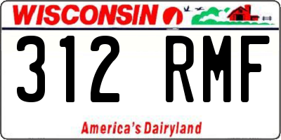 WI license plate 312RMF