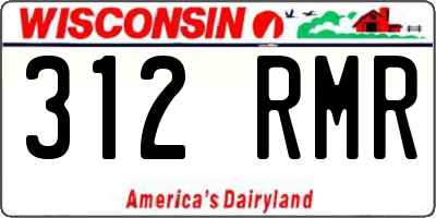 WI license plate 312RMR