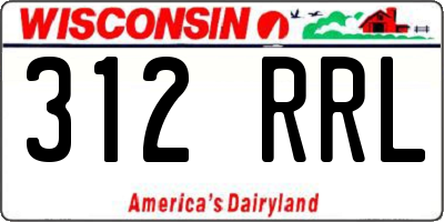 WI license plate 312RRL