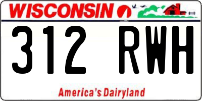 WI license plate 312RWH