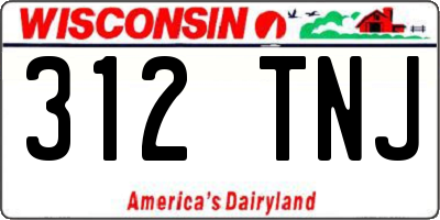 WI license plate 312TNJ