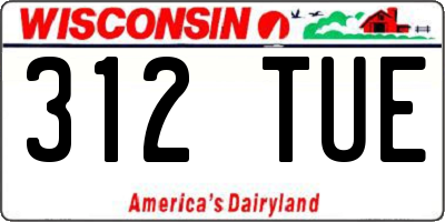 WI license plate 312TUE